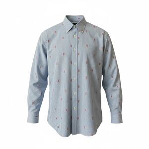 Brooks Brothers Blue and Red Narrow-Stripe Button-Down Shirt